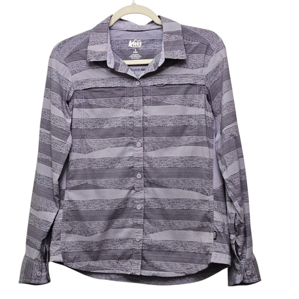 REI Co Op Womens Long Sleeve Striped‎ Button Up Shirt Size S